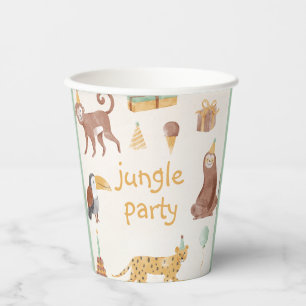 Vasos De Papel Cumpleaños de los animales de la jungla pequeña