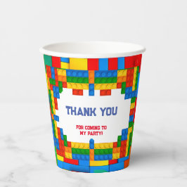 Vasos De Papel Cumpleaños de los Bloques de Construcción
