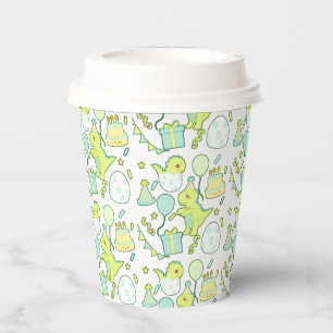 Vasos De Papel Cumpleaños De Los Dinosaurios Azul Y Verde