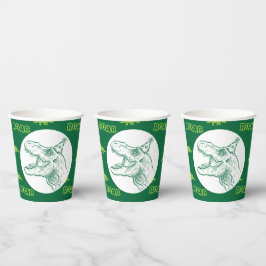 Vasos De Papel Cumpleaños de los dinosaurios T-Rex