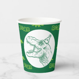 Vasos De Papel Cumpleaños de los dinosaurios T-Rex