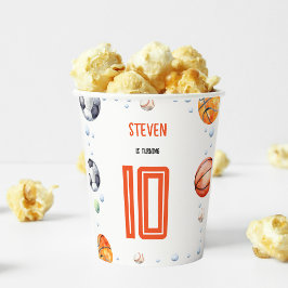 Vasos De Papel cumpleaños de los niños deportivos de bolas