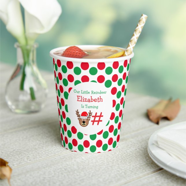 Vasos De Papel Cumpleaños de los niños pequeños renos (in situ)