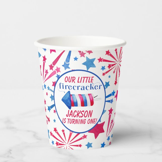 Vasos De Papel Cumpleaños de los Pequeños Arqueros Rojos y Blanco (Anverso)