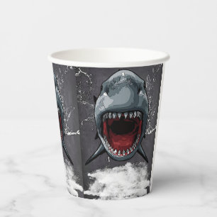 Vasos De Papel Cumpleaños de los tiburones, ataque de tiburones,