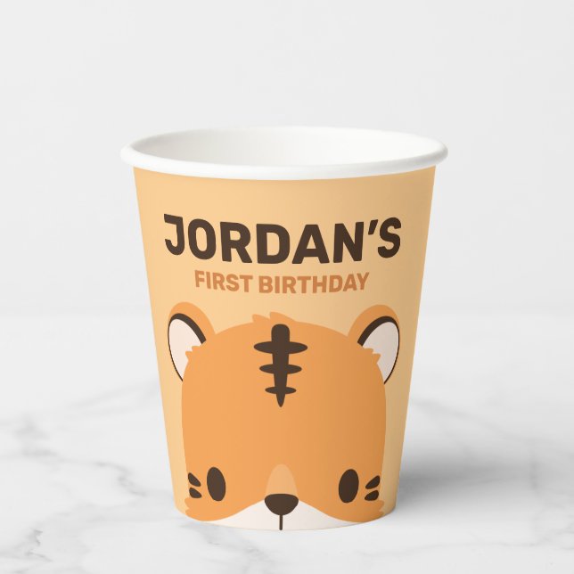 Vasos De Papel Cumpleaños de los tigres (Anverso)