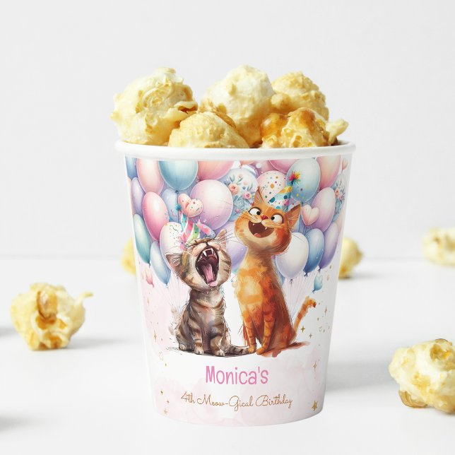 Vasos De Papel Cumpleaños de mimo gatos mow-gical (Subido por el creador)