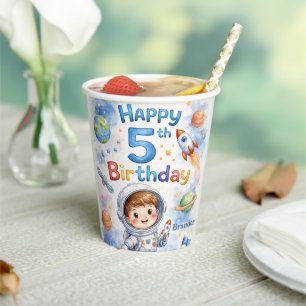 Vasos De Papel Cumpleaños de nave espacial Planetas Niño Estrella