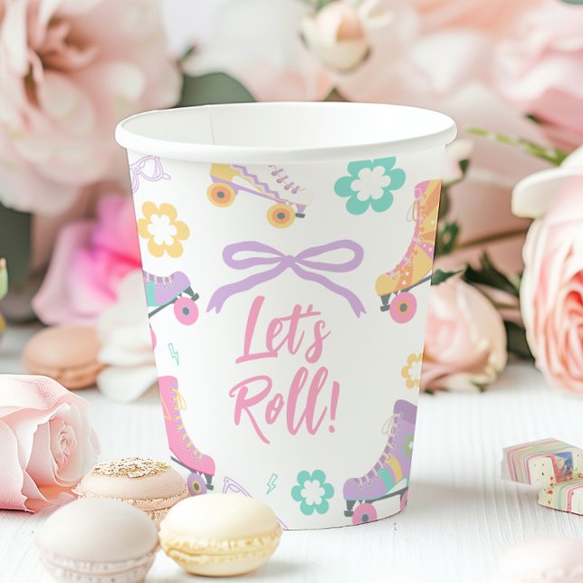 Vasos De Papel Cumpleaños de niña de patines sobre ruedas Skating (Subido por el creador)