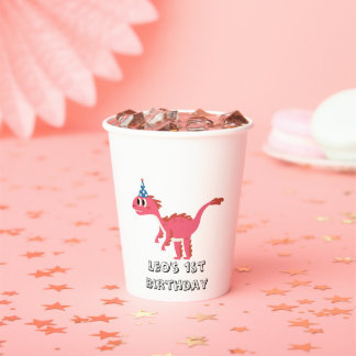 Vasos De Papel Cumpleaños de niño con dinosaurio / Dino lindo 