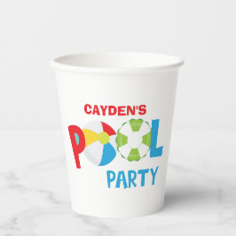 Vasos De Papel Cumpleaños de niño con fiesta en la piscina