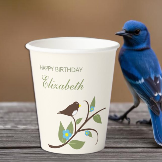 Vasos De Papel Cumpleaños de pájaro (Subido por el creador)