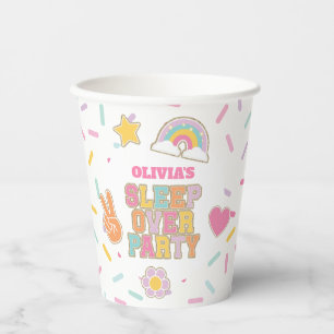 Vasos De Papel Cumpleaños de Parche Preppy Sleepover