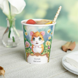 Vasos De Papel Cumpleaños de Pastel Magical Hamster