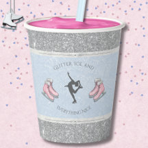 Cumpleaños de Patinadora Artística Plateada Brilla