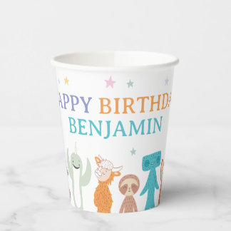 Vasos De Papel Cumpleaños de Personajes de Slumberkins