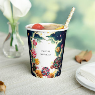 Vasos De Papel Cumpleaños de personalizado Cute Candyland