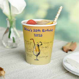 Vasos De Papel Cumpleaños de Pina Colada