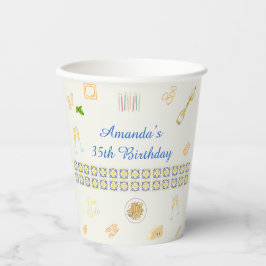 Vasos De Papel Cumpleaños de Prosecco y Pasta