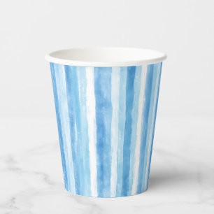 Vasos De Papel Cumpleaños de rayas rosadas