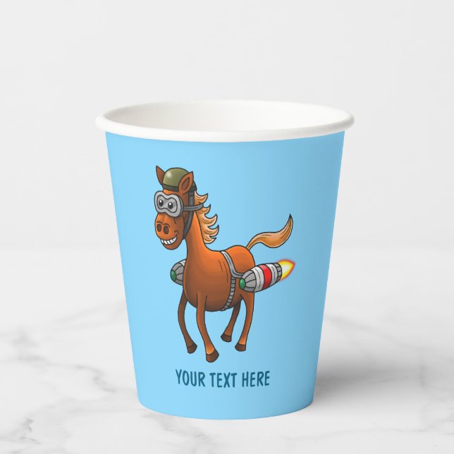 Vasos De Papel Cumpleaños de Rocket Pony (Anverso)