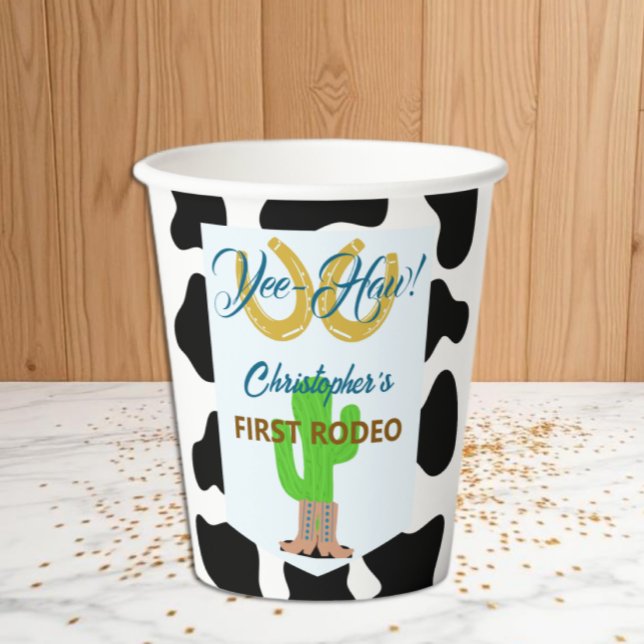 Vasos De Papel Cumpleaños de Rodeo de Vaquero Occidental (Subido por el creador)