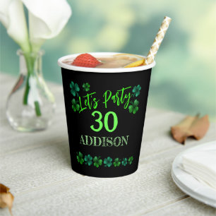 Vasos De Papel Cumpleaños de San Patricio Lets fiesta shamrock