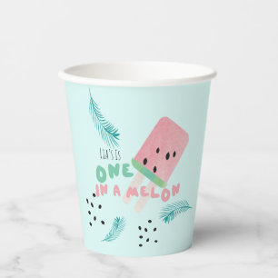 Vasos De Papel Cumpleaños de sandía / Una en una sandía