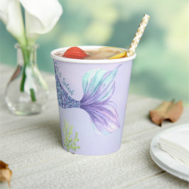 Vasos De Papel Cumpleaños de Sirena Bajo El Mar Sirena