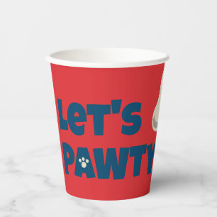 Vasos De Papel Cumpleaños de tema rojo cachorro Pawty