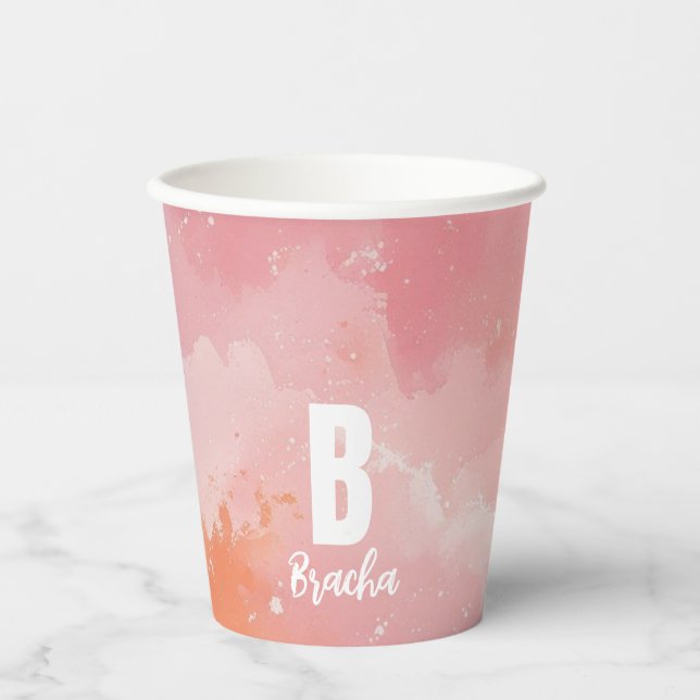 Vasos De Papel Cumpleaños de Tie dye bas mitzva (Anverso)