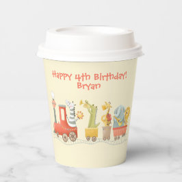 Vasos De Papel Cumpleaños de tren de animales musicales