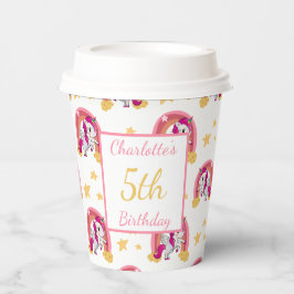 Vasos De Papel Cumpleaños de Unicornio encantado