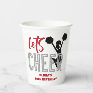 Vasos De Papel Cumpleaños del animador Red Silver Black Chethday