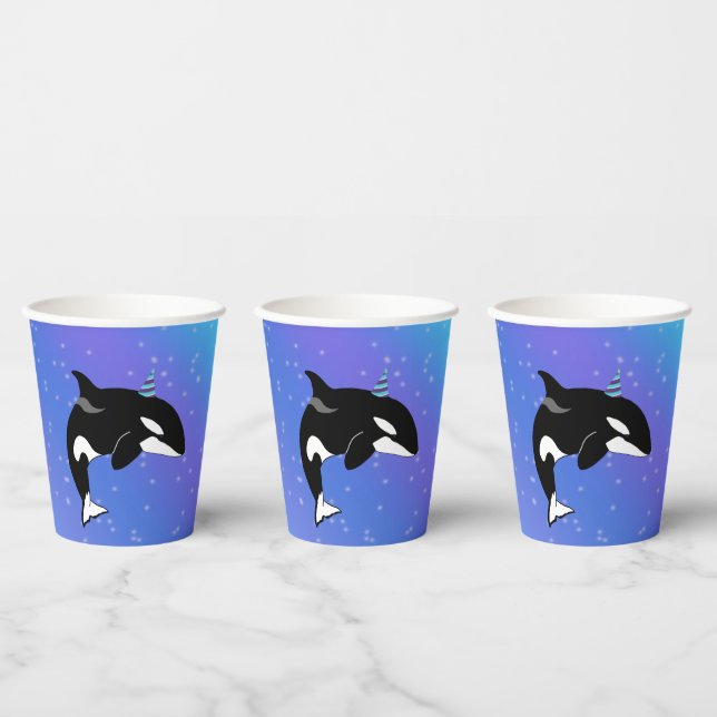 Vasos De Papel Cumpleaños del asesino de ballenas personalizable  (Multi)