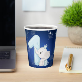 Vasos De Papel Cumpleaños del bebé elefante lindo