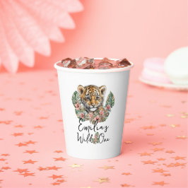Vasos De Papel Cumpleaños del cachorro de tigre bebé safari al ag