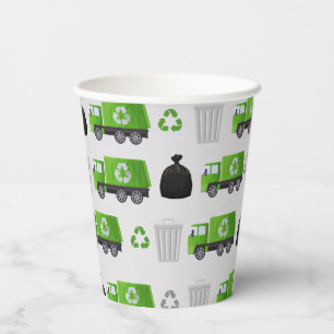 Vasos De Papel Cumpleaños del camión de basura