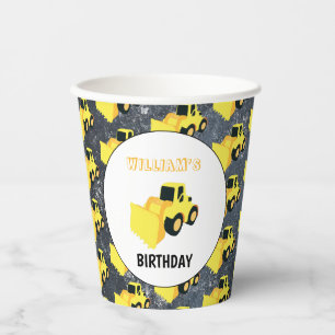 Vasos De Papel Cumpleaños del cargador delantero de construcción 