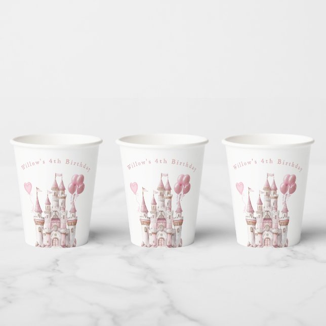 Vasos De Papel Cumpleaños del Castillo de la Princesa (Multi)