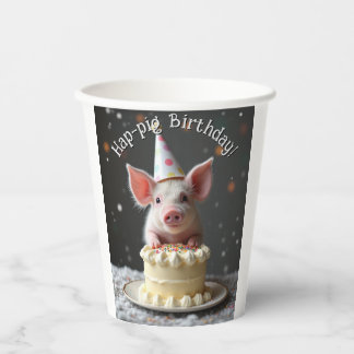 Vasos De Papel Cumpleaños del cerdo Hap