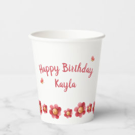 Vasos De Papel Cumpleaños del Chica personalizado