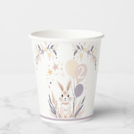 Vasos De Papel Cumpleaños del Conejo Pastel Boho y los Globos