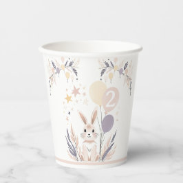 Vasos De Papel Cumpleaños del Conejo Pastel Boho y los Globos
