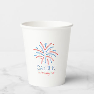 Vasos De Papel Cumpleaños del Cuatro de Julio con Fuegos Artifici