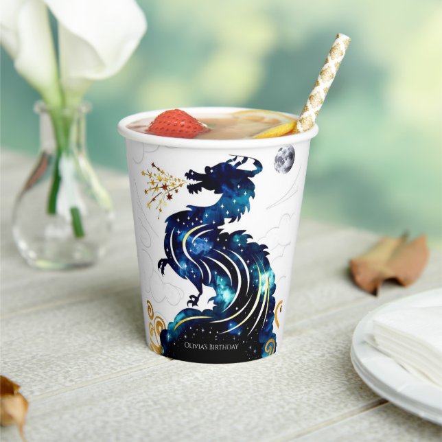 Vasos De Papel Cumpleaños del dragón radiante mágico (in situ)