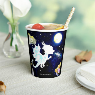 Vasos De Papel Cumpleaños del dragón simple radiante