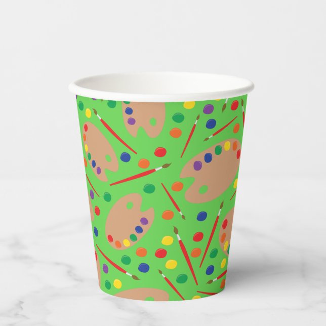 Vasos De Papel Cumpleaños del Fiesta de arte (Anverso)