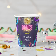 Cumpleaños del fiesta de baile neón