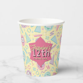 Vasos De Papel Cumpleaños del Mascota virtual de juegos de retro 